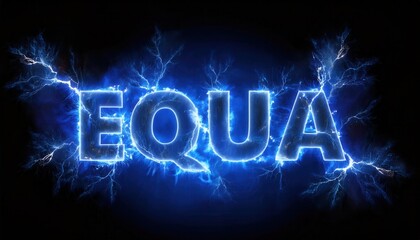 Poster - Electrifying 'EQUA' Logo with Blue Lightning Effects