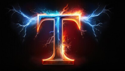 Poster - Electric Lightning Letter T Logo Design
