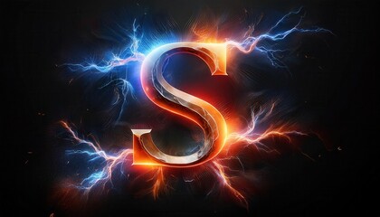 Poster - Electric and Illuminating Letter S in Abstract Design
