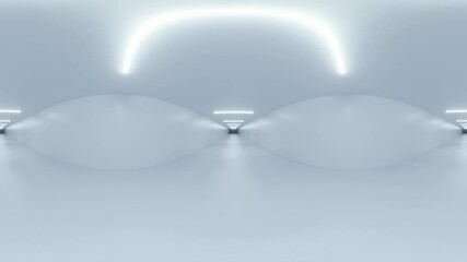 Poster - Minimalist White Interior with LED Lighting looping 360 panorama vr video