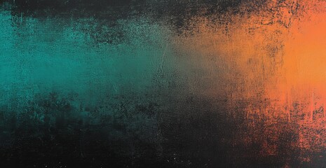 Aufkleber - Abstract teal and orange grunge texture background.