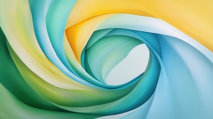 Poster - Abstract Swirl Design Featuring Vibrant Greens, Yellows, and Blues for Creative Backgrounds and Textures