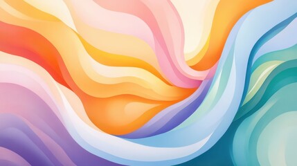 Poster - Abstract Representation of Energy and Vibrance in Soft, Flowing Colors