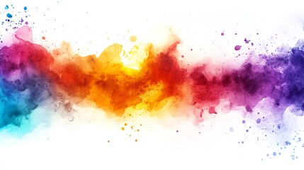 Poster - A vibrant, abstract watercolor splash showcasing a blend of colors.