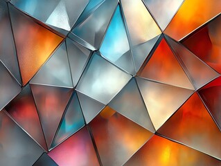 Poster - A vibrant abstract composition of geometric shapes with a mix of colors and textures.