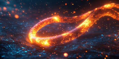 Poster - A glowing, abstract representation of energy flowing in a vibrant, cosmic environment.