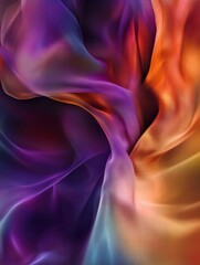 Poster - Luxurious silk fabric in vibrant colors showcasing unique textures and patterns with ample space for creative text placement. Generative AI