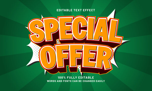 special offer editable text effects with a sale and promo theme