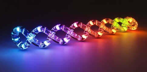 Aufkleber - A colorful, illuminated DNA double helix representation showcasing scientific concepts.