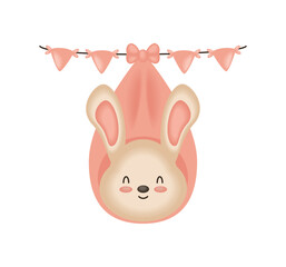 Sticker - baby shower cute rabbit