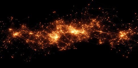 Poster - Abstract visualization of interconnected nodes and pathways resembling a cosmic network.