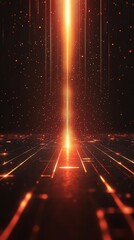 Aufkleber - A futuristic digital landscape with glowing lines and particles, suggesting a high-tech environment.