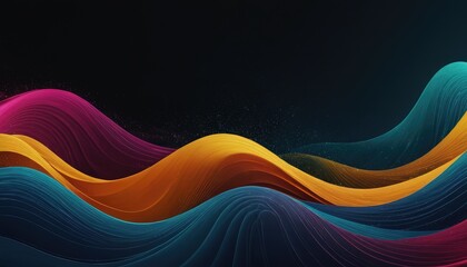 Poster - A colorful wave with a black background 5
