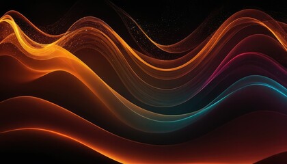 Poster - A colorful wave with a black background 4
