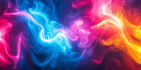 Aufkleber - Abstract swirling patterns of vibrant colors creating a dynamic, ethereal effect.
