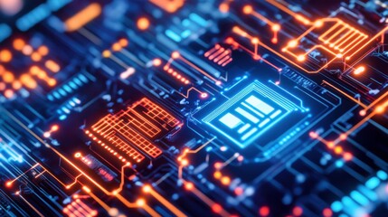 Poster - Abstract Technology Background with Layered Graphics