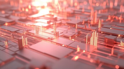 Poster - Abstract Technology Data Flow with Light Effects