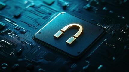 Aufkleber - Abstract Technology Symbols on Soft Light Background