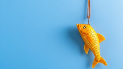 Poster - bright 3d fish against clean blue background