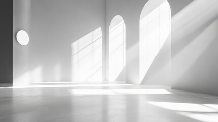 Poster - Bright and Airy White Room with Dynamic Light Play