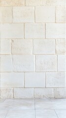 Aufkleber - Minimalist White Brick Wall with Clean Texture in Natural Light