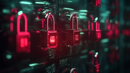 Poster - Digital Security Interface with Soft Light Background