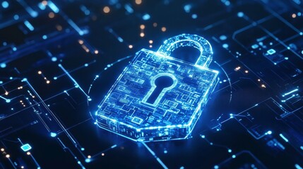 Poster - Digital Security with Minimalist High Contrast Design