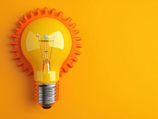 Poster - Light bulb and gear symbolizing innovative ideas and business creativity