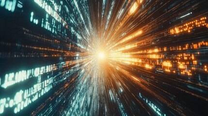 Poster - Dynamic Digital Interface with Bright Light Effects