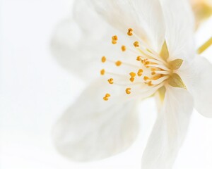 Aufkleber - Ethereal Beauty Intricate White Flower with Golden Accents in Minimalist Style
