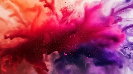 Poster - Colorful explosion of vibrant pigments in motion, abstract art imagery. Creative design and artistic expression concept