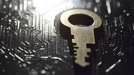 Poster - Modern Key on Technology Circuit Background