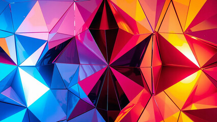 Poster - Colorful Abstract Geometric Triangle Pattern Design
