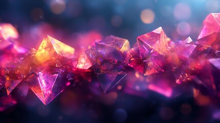 Poster - A vibrant, abstract depiction of colorful crystals with a luminous background.