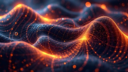 Poster - A vibrant visualization of waves with a fractal-inspired abstract design blending light, motion, and texture, evoking creativity and the universe's boundless imagination