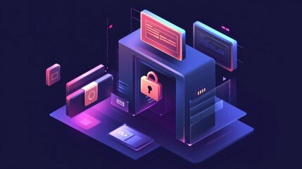 Poster - Secure Login Visuals in Minimalist Design