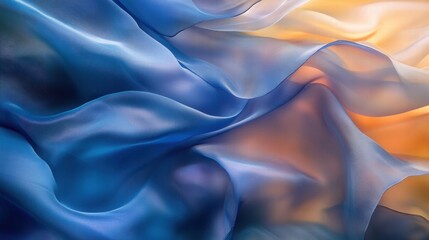 Poster - Luxurious silk fabric flowing gracefully with elegant colors providing a serene backdrop for creative designs. Generative AI