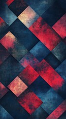 Poster - A textured geometric pattern featuring dark and vibrant colors in a diamond arrangement.