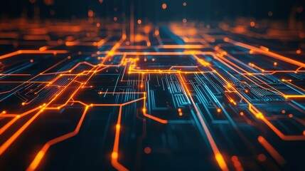 Poster - Abstract Circuit Design with Bright Light Effects