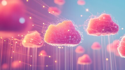 Poster - Abstract Cloud Environment with Diffused Light Effects