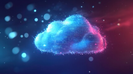 Poster - Abstract Cloud with Digital Elements in Ambient Light