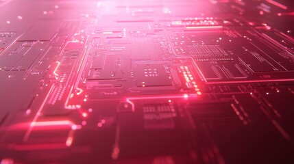 Poster - Abstract Tech Microchip Circuit Animation Background