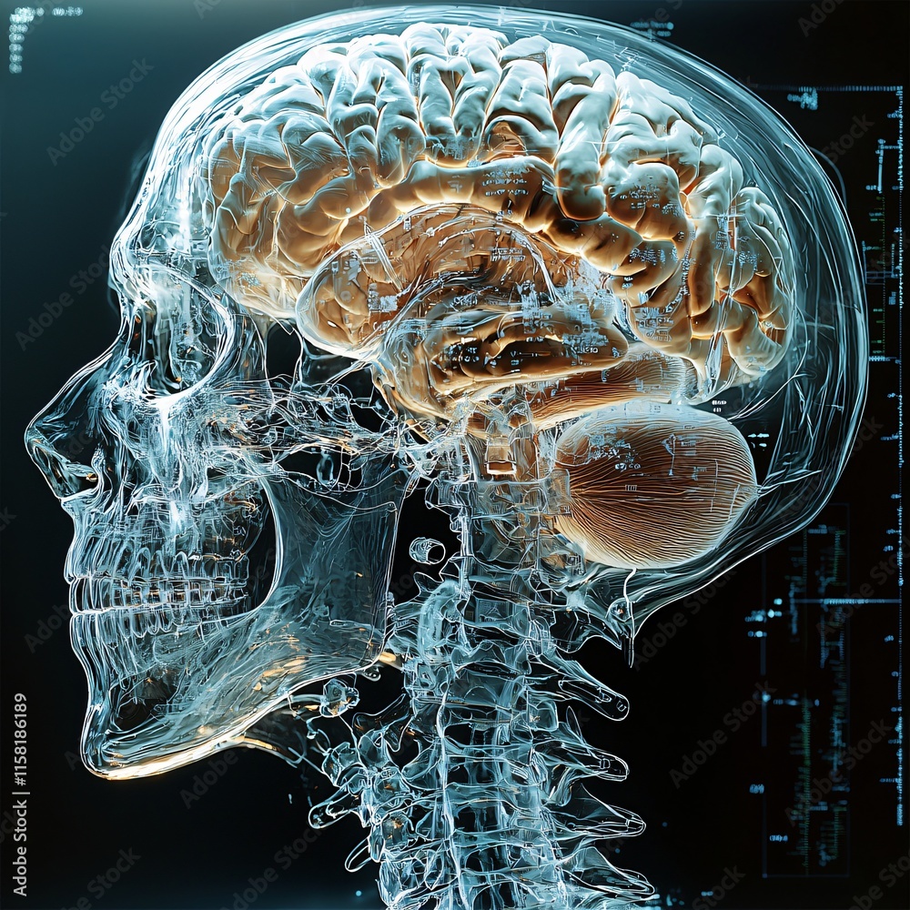 Human Brain Anatomy 3D Scan Neurological Science X Ray Medical ...