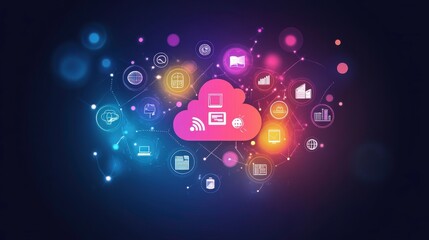 Poster - Cloud Computing Icons for Business Applications