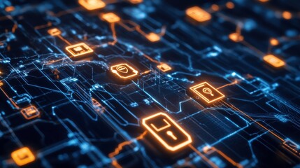 Poster - Cybersecurity Data Protection with Animated Icons