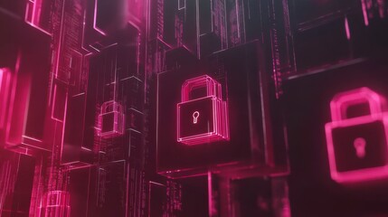 Poster - Data Protection Interface with Lock Animations