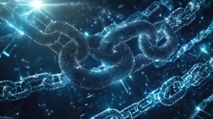 Poster - Digital Locks in a Tech Chainscape Animation