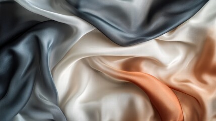 Poster - Luxurious silk fabric with rich textures offering ample copy space for elegant design and creative mockups. Generative AI