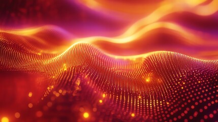 Aufkleber - Abstract waves of light and color, creating a dynamic and vibrant digital landscape.