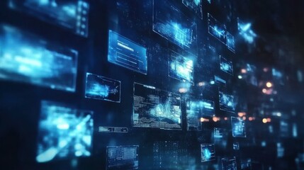 Poster - Digital Server Access Monitoring Display Background